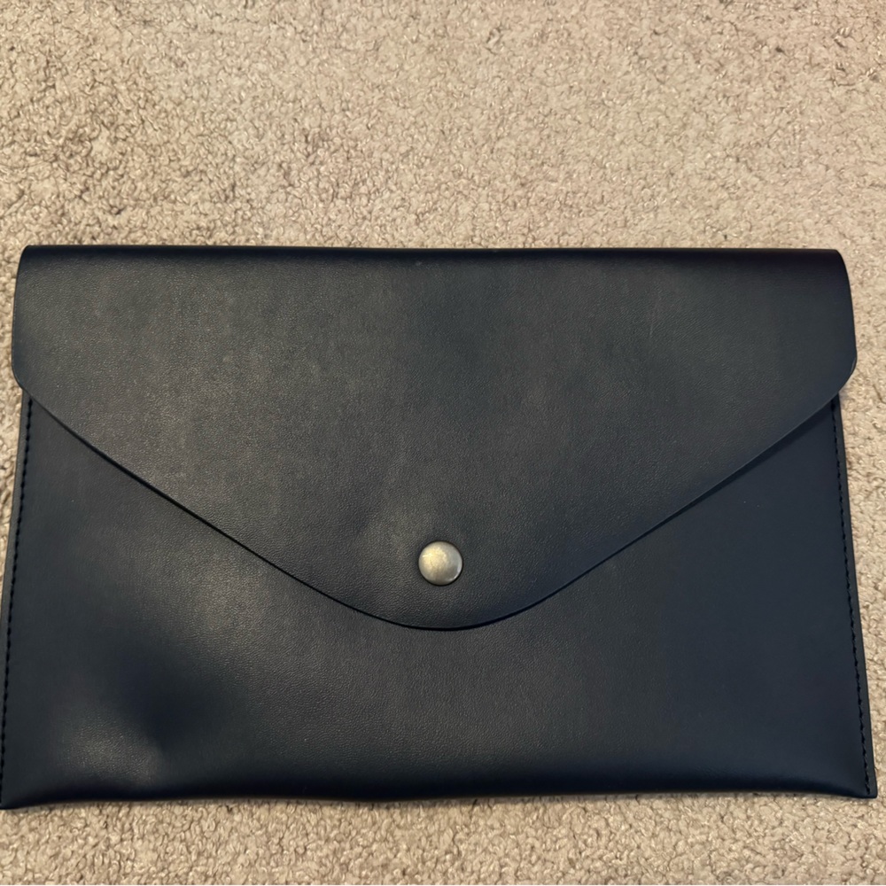 J. Crew navy blue envelope clutch